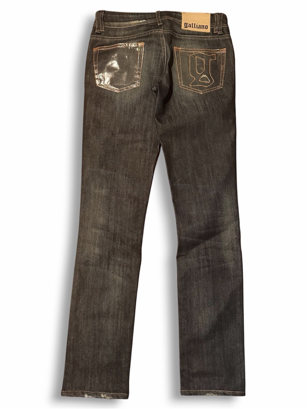 RARE John GALLIANO Y2K Vintage Jeans Low Rise Denim Distressed Skinny Jean